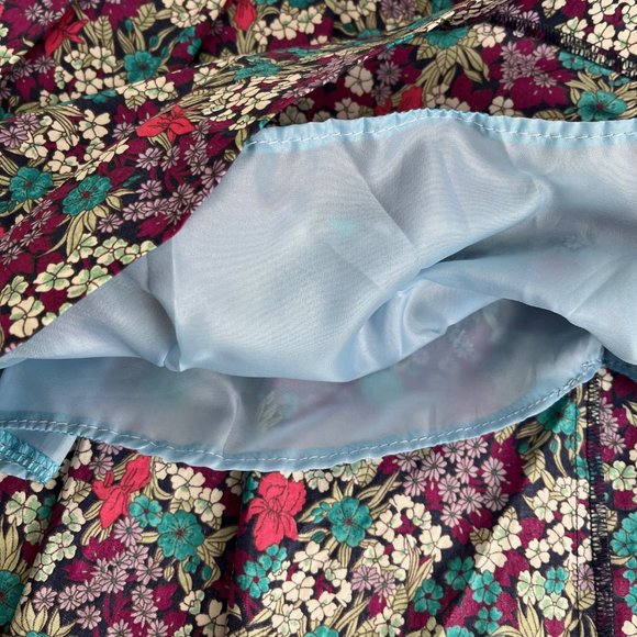 Moda International Strapless Dress, Purple Teal and Pink Floral, Size 2 - Picture 10 of 12